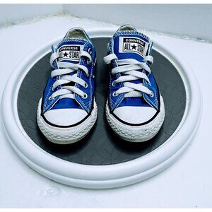Converse All Star Low Top Blue Youth Sneakers Size 11 UK 10.5 EU 28 Canvas Rubbe